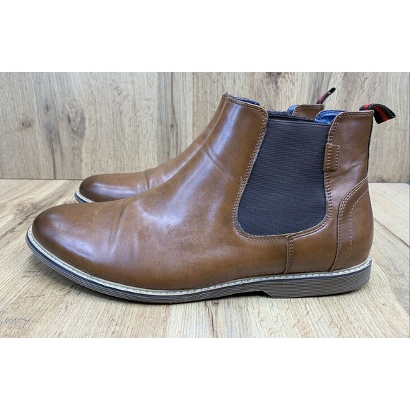 Steve Madden Mistro Chelsea Boots Cognac Brown Size 13 Beautiful Smooth Shoes - Picture 3 of 16